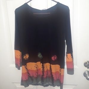 NEW WITH TAGS black and tie dye top
